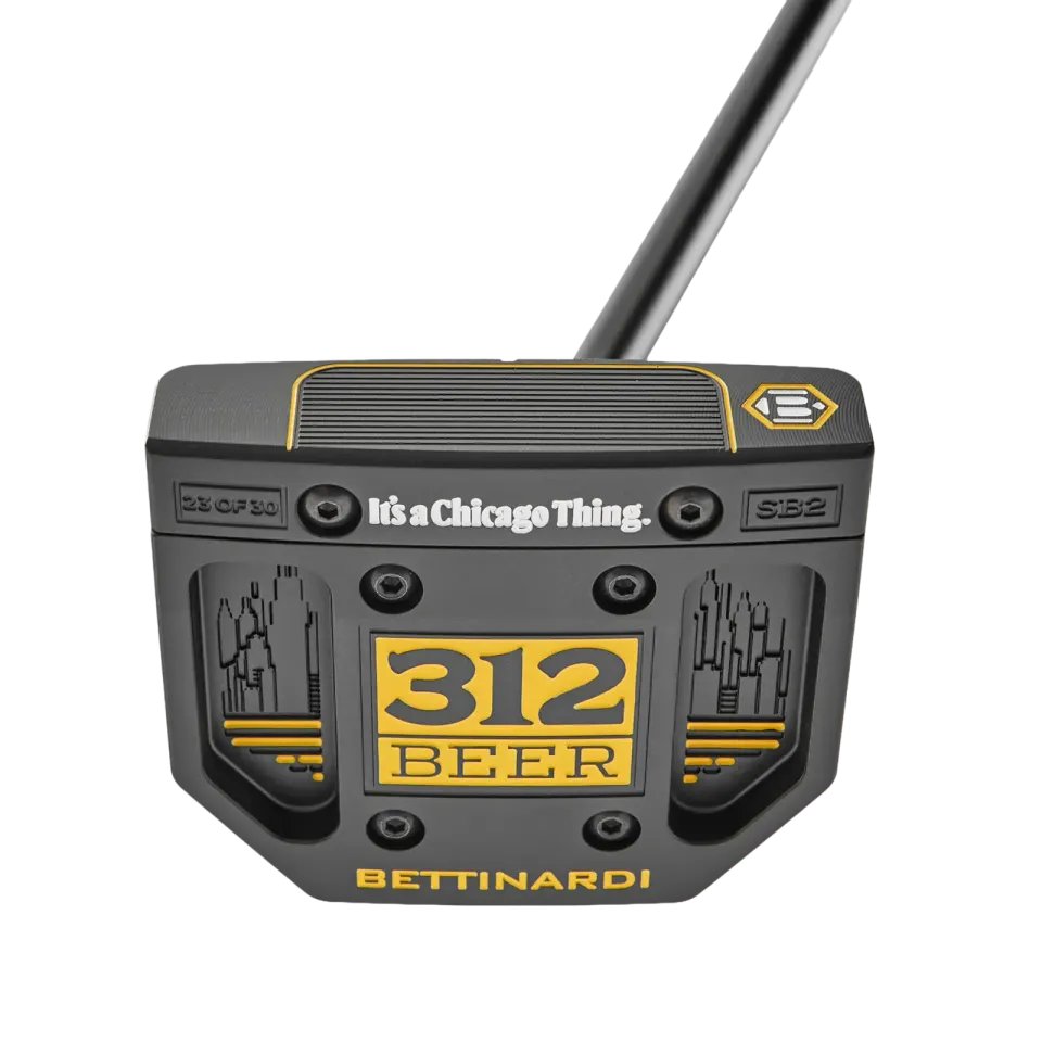 312 Beer x Bettinardi Antidote SB2 mallet putter with yellow 312 Beer insert