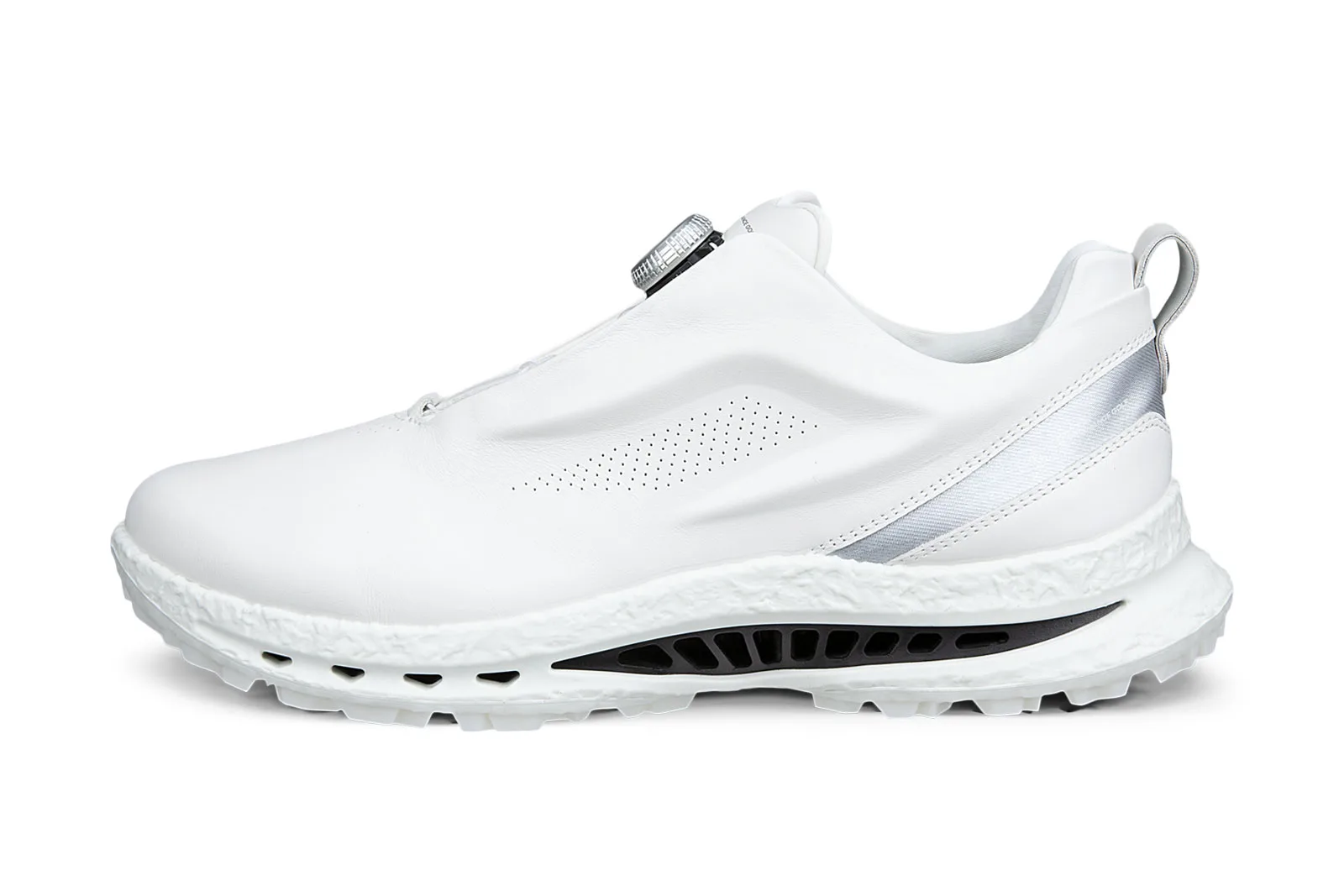 ECCO BIOM C5 Premium golf shoe in White/Buffed Silver with BOA dial