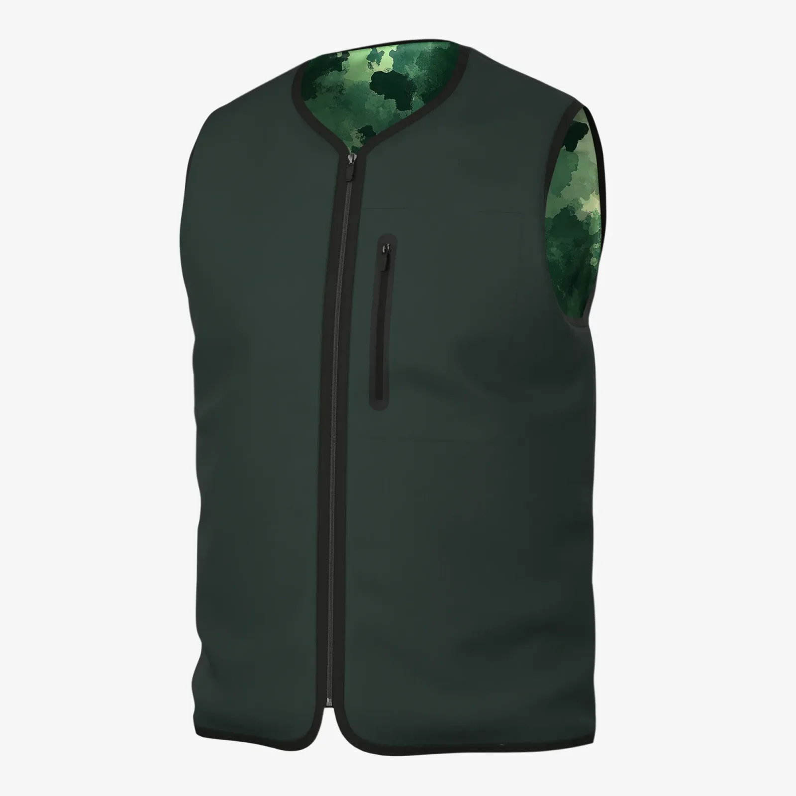Jungle green Lamar padded golf vest with printed lining