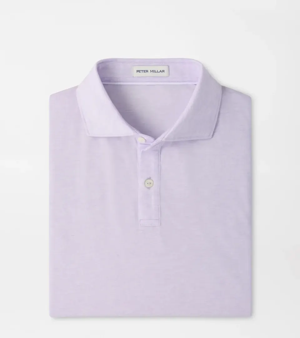 Peter Millar ETC Performance Jersey Polo in Garden Violet, folded