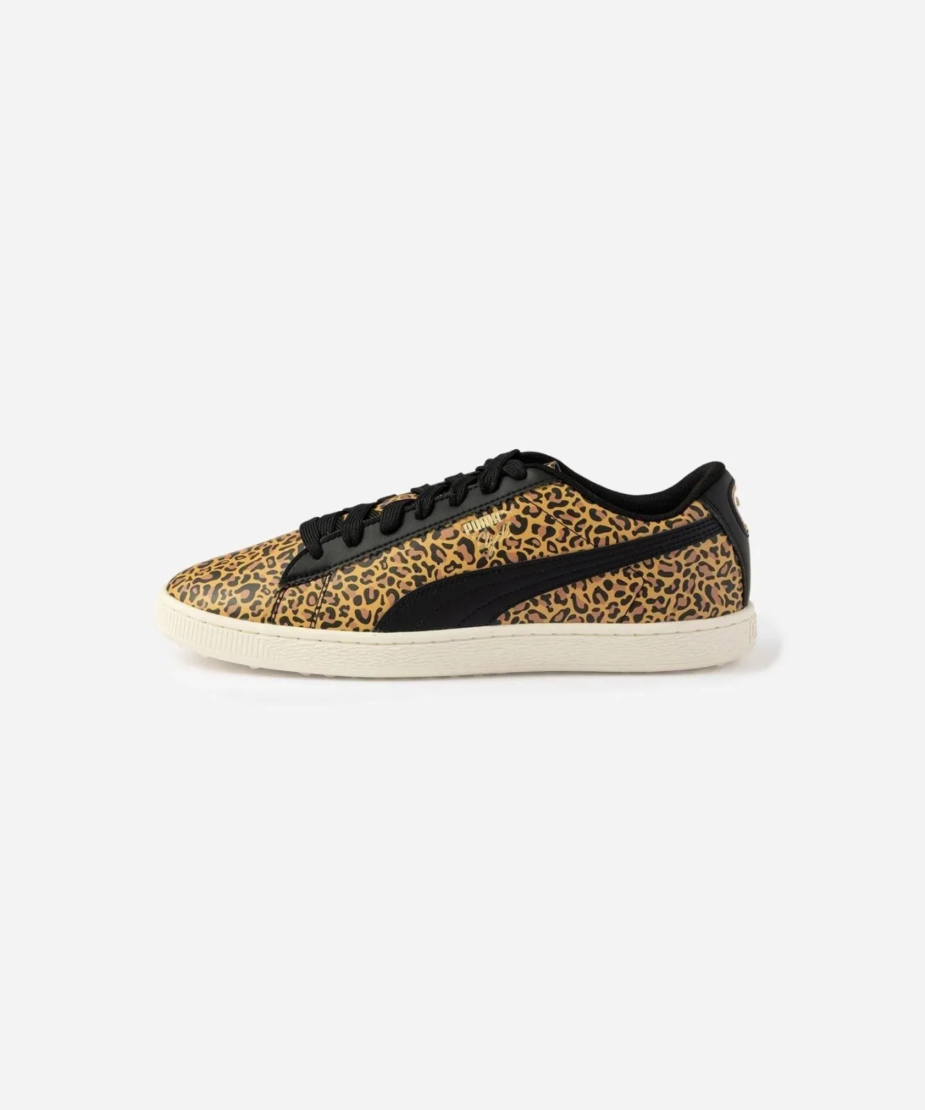 PUMA Clyde Golf shoe in leopard print, detail view