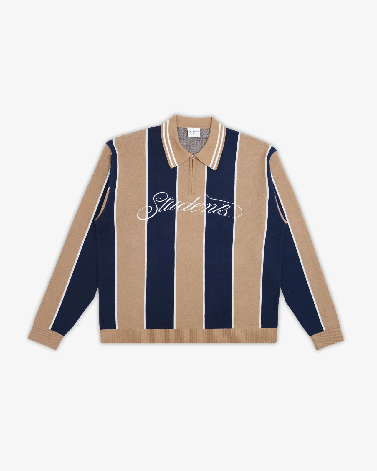 Students Golf Visalia knit long-sleeve polo sweater in Midnight